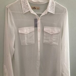 Sheer embellished Hollister blouse